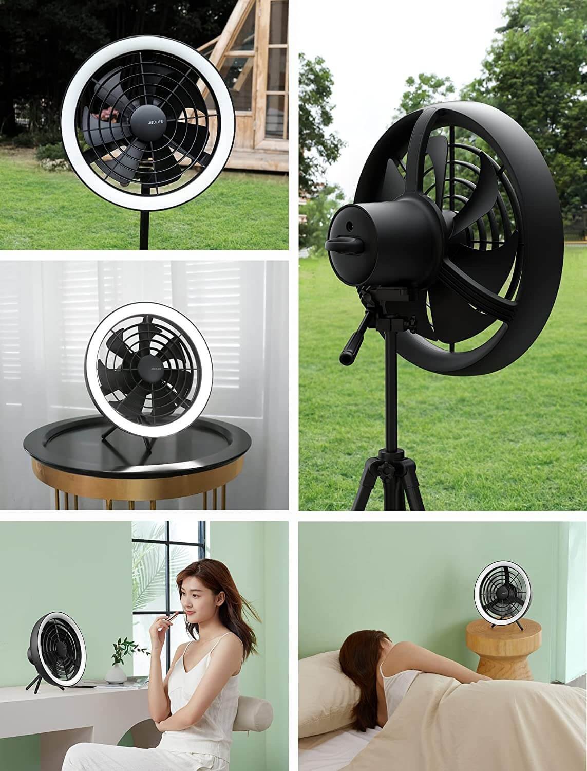 JISULIFE FA17 Rechargeable Fan with LED